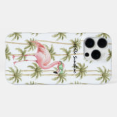 ピンクフラミンゴヤシの木 iPhoneケース (裏面横)