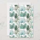 ピンクフラミンゴラブハートトロピカル結婚フローラ 招待状 (裏面)