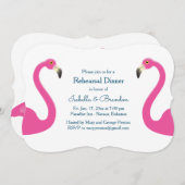 ピンクフラミンゴリハーサルディナー招待状 招待状 (正面/裏面)