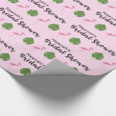 ピンクフラミンゴルアウ（ハワイ式宴会）ブライダルシャワー ラッピングペーパー (角)