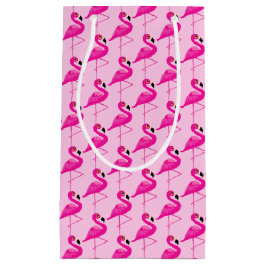 ピンクフラミンゴ反復パターンピンク抱き枕 スモールペーパーバッグ