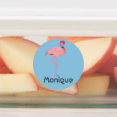 ピンクフラミンゴ名前をカスタムする ラベル (貼付)