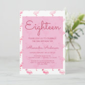 ピンクフラミンゴ夏18th誕生日パーティー 招待状 (スタンド正面)