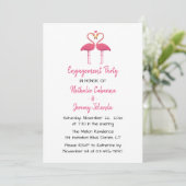 ピンクフラミンゴ婚約パーティ熱帯ビーチ 招待状 (スタンド正面)