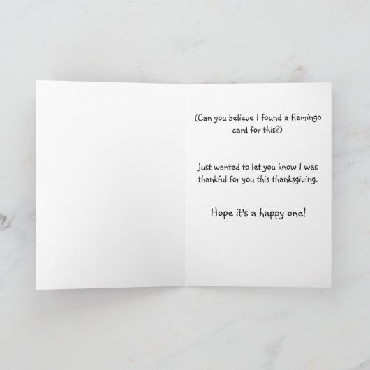ピンクフラミンゴ幸せ感謝祭かぼちゃカード シーズンカード (内部)