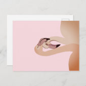 ピンクフラミンゴ愛はがき ポストカード (正面/裏面)