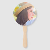 ピンクフラミンゴ水彩ルアウ（ハワイ式宴会）卒業写真 ハンドファン (裏面)