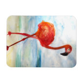 ピンクフラミンゴ水彩画フォトマグネット マグネット (横)