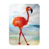 ピンクフラミンゴ水彩画フォトマグネット マグネット (縦)