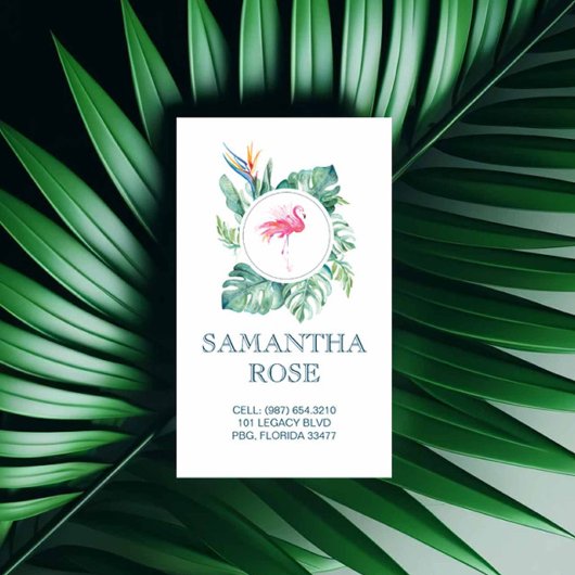 ピンクフラミンゴ沿岸モーミカード 名刺