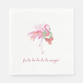 ピンクフラミンゴ熱帯クリスマス スタンダードランチョンナプキン