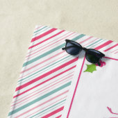 ピンクフラミンゴ熱帯クリスマス ビーチタオル (インサイチュ)