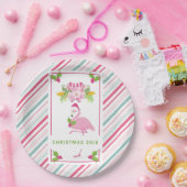 ピンクフラミンゴ熱帯クリスマス ペーパープレート (パーティー)