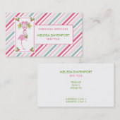 ピンクフラミンゴ熱帯クリスマス 名刺 (正面/裏面)