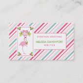 ピンクフラミンゴ熱帯クリスマス 名刺 (正面)