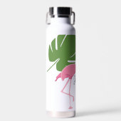 ピンクフラミンゴ熱帯バチェロレッテ パーソナライズされた ウォーターボトル (正面)