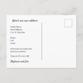 ピンクフラミンゴ熱帯ビーチシーン新しいアドレス 案内ポストカード (裏面)