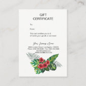 ピンクフラミンゴ熱帯フローラギフト券 割引カード (裏面)