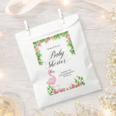 ピンクフラミンゴ熱帯産ベビーシャワーありがとう フェイバーバッグ (クリップ留めされた状態)