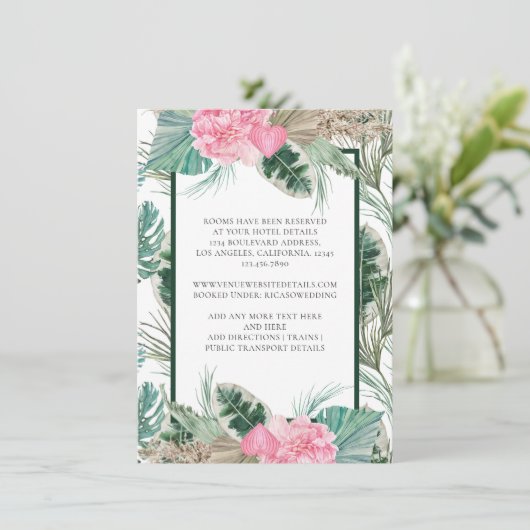 ピンクフラミンゴ熱帯結婚詳細 エンクロージャーカード (スタンド正面)