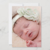 ピンクフラミンゴ熱帯花新生児 案内状 (裏面)