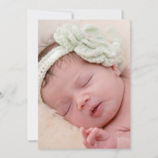 ピンクフラミンゴ熱帯花新生児 案内状 (裏面)