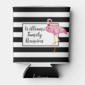 ピンクフラミンゴ白黒お祝い懇親会 缶クーラー (正面)