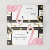 ピンクフラミンゴ白黒金ゴールドテーブル番号 プレイスカード (外部開封)