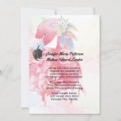ピンクフラミンゴ結婚式招待状 招待状 (正面)