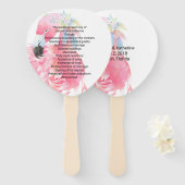 ピンクフラミンゴ結婚式 プログラムファン ハンドファン (正面&裏面)