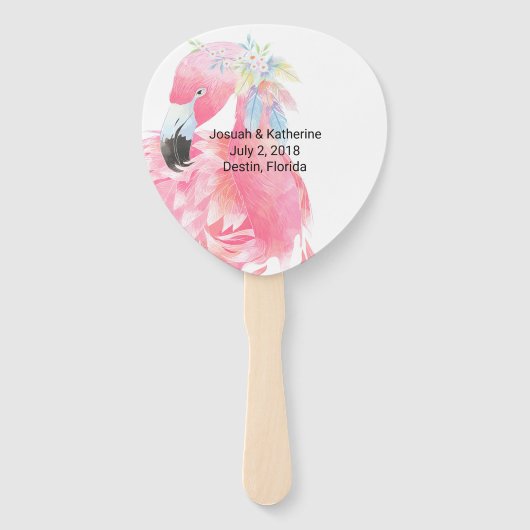 ピンクフラミンゴ結婚式 プログラムファン ハンドファン (裏面)