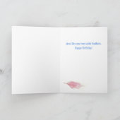 ピンクフラミンゴ誕生日グリーティングカード カード (内部)