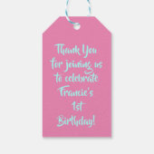 ピンクフラミンゴ誕生日パーティーありがとうプレゼント ギフトタグ (裏面)