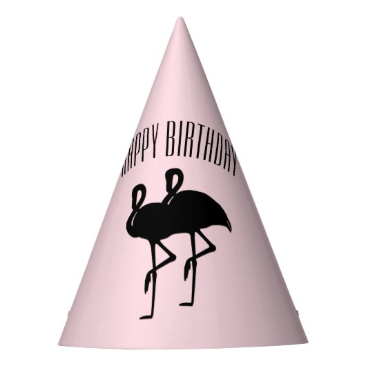 ピンクフラミンゴ誕生日 パーティーハット (正面)