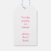 ピンクフラミンゴ赤ちゃんシャワー ギフトタグ (裏面)