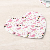 ピンクフラミンゴ赤ちゃんシャワー ペーパーコースター (アングル)