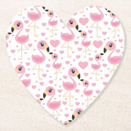 ピンクフラミンゴ赤ちゃんシャワー ペーパーコースター