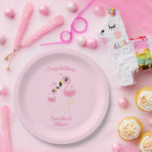 ピンクフラミンゴ赤ちゃんシャワー ペーパープレート (パーティー)