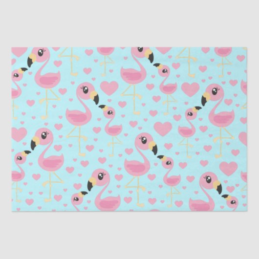 ピンクフラミンゴ赤ちゃんシャワー 薄葉紙 (正面)