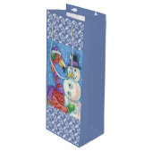 ピンクフラミンゴ雪だるまクリスマス抱き枕 – ワイン ワインギフトバッグ (正面アングル)