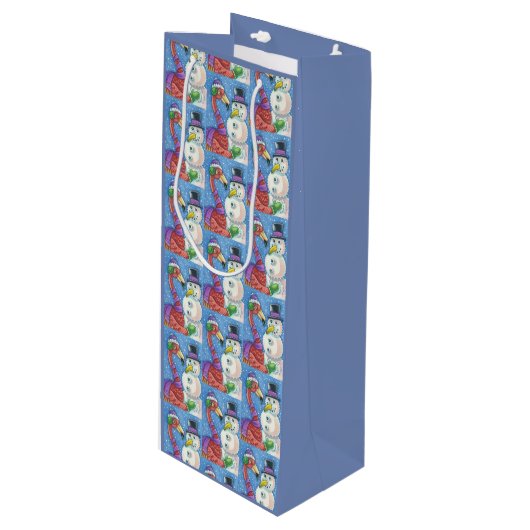 ピンクフラミンゴ雪だるまクリスマス抱き枕 – ワイン ワインギフトバッグ (正面アングル)