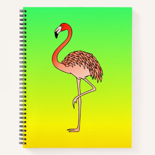 ピンクフラミンゴ鳥の線画-57567 マグカップ ノートブック (正面)