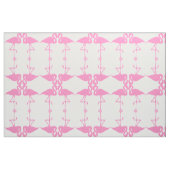 ピンクフラミンゴ鳥裁縫模様布 ファブリック (ファットクウォーター)