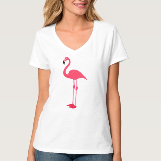 ピンクフラミンゴ鳥–64305 Tシャツ (正面)