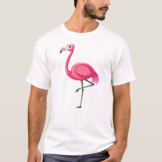 ピンクフラミンゴ鳥–89686 Tシャツ (正面)