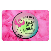 ピンクフラミンゴ1日または1日あなたが決定引用文 マグネット (横)