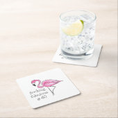 ピンクフラミンゴ40歳で最高 スクエアペーパーコースター (インサイチュ)