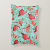 ピンクフラミンゴ:エキゾチックなシームレスパターン。 アクセントクッション (裏面(縦))