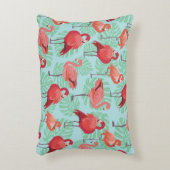 ピンクフラミンゴ:エキゾチックなシームレスパターン。 アクセントクッション (正面(垂直))