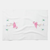 ピンクフラミンゴ キッチンタオル (横)